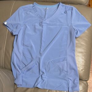 Scrubstar Light Blue Short Sleeve Scrub Top size medium